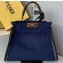 Fendi Weave Edges and Handle Peekaboo Iconic Medium Bag Suede Blue 2019