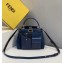 Fendi Peekaboo Iconic Pocket Mini Bag Suede/Python Blue 2019