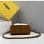 Fendi Peekaboo Iconic Pocket Mini Bag Suede/Leather Brown/White 2019