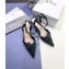 Dior Heel 4cm Gang Slingback Pumps in Tartan Fabric Black/Green 2020