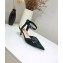 Dior Heel 4cm Gang Slingback Pumps in Tartan Fabric Black/Green 2020