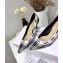 Dior Heel 6.5cm J'Adior Pumps in Tartan Fabric Black/White 2020