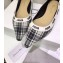 Dior Heel 1.5cm J'Adior Ballet Flats in Tartan Fabric Black/White 2020