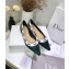 Dior Heel 1.5cm J'Adior Ballet Flats in Tartan Fabric Black/Green 2020