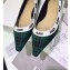 Dior Heel 1.5cm J'Adior Ballet Flats in Tartan Fabric Black/Green 2020