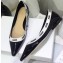 Dior Heel 1.5cm J'Adior Ballet Flats in Patent Leather Black 2020