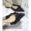Dior Heel 1.5cm J'Adior Slingback Ballet Flats in Embroidered Flowers Black 2020