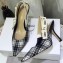 Dior Heel 9.5cm J'Adior Slingback Pumps in Tartan Fabric Black/White 2020