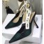Dior Heel 9.5cm J'Adior Slingback Pumps in Tartan Fabric Black/Green 2020