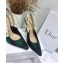 Dior Heel 9.5cm J'Adior Slingback Pumps in Tartan Fabric Black/Green 2020