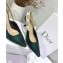 Dior Heel 6.5cm J'Adior Slingback Pumps in Tartan Fabric Black/Green 2020
