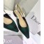 Dior Heel 1.5cm J'Adior Slingback Ballet Flats in Tartan Fabric Black/Green 2020