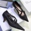 Dior Heel 4cm Perforated Teddy-D Criss-cross Straps Pumps Black 2020