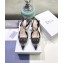 Dior Heel 4cm Symbols Gang Slingback Pumps in Tartan Fabric Black/White 2020