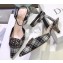 Dior Heel 4cm Symbols Gang Slingback Pumps in Tartan Fabric Black/White 2020