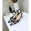 Dior Heel 4cm Gang Slingback Pumps in Tartan Fabric Black/White 2020