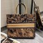 Dior Book Tote Bag Animals Embroidered Canvas Orange 2020