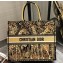Dior Book Tote Bag Animals Embroidered Canvas Yellow 2020