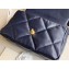 Chanel 19 Large Leather Flap Bag AS1161 Navy Blue 2020