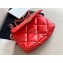Chanel 19 Large Leather Flap Bag AS1161 Red 2020