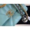 Chanel 19 Small Leather Flap Bag AS1160 Mint Green 2020