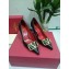Valentino Heel 7.5cm VLOGO Calfskin Pumps Black/Gold 2019