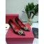 Valentino Heel 7.5cm VLOGO Calfskin Pumps Black/Gold 2019