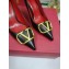 Valentino Heel 7.5cm VLOGO Calfskin Pumps Black/Gold 2019