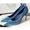 Gucci Heel 7.5cm Velvet GG Pumps Sky Blue 2019