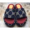 Gucci GG Canvas Slide Sandals 573018 Dark Blue 2019