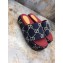 Gucci GG Canvas Slide Sandals 573018 Dark Blue 2019