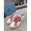 Prada Gabardine Fabric Low-top Sneakers White/Pink 2020