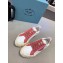 Prada Gabardine Fabric Low-top Sneakers White/Pink 2020
