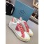 Prada Gabardine Fabric Low-top Sneakers White/Pink 2020