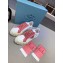 Prada Gabardine Fabric Low-top Sneakers White/Pink 2020