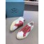 Prada Gabardine Fabric Low-top Sneakers White/Pink 2020