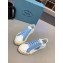 Prada Gabardine Fabric Low-top Sneakers White/Blue 2020