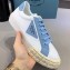 Prada Gabardine Fabric Low-top Sneakers White/Blue 2020
