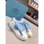 Prada Gabardine Fabric Fringe Low-top Sneakers White/Blue 2020