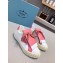 Prada Gabardine Fabric Fringe Low-top Sneakers White/Pink 2020