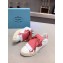 Prada Gabardine Fabric Fringe Low-top Sneakers White/Pink 2020