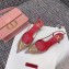 Valentino Heel 4cm VLOGO Calfskin Slingback Pumps Poudre 2019