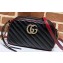 Gucci Diagonal GG Marmont Small Shoulder Camera Bag 447632 Black