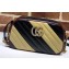 Gucci Diagonal GG Marmont Small Shoulder Camera Bag 447632 Black/Beige