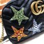 Gucci GG Marmont Small Matelassé Shoulder Camera Bag 447632 Velvet Embroidered Stars Black