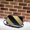 Gucci Diagonal GG Marmont Small Shoulder Camera Bag 447632 Black/Beige