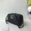 Gucci GG Marmont Small Matelassé Shoulder Camera Bag 447632 Leather Black