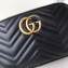 Gucci GG Marmont Small Matelassé Shoulder Camera Bag 447632 Leather Black
