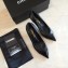Chanel Pearl Heel 8cm Lambskin and Patent Calfskin Pumps G35534 Black 2020