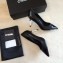 Chanel Pearl Heel 8cm Lambskin and Patent Calfskin Pumps G35534 Black 2020